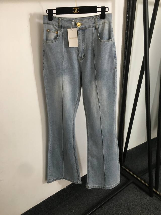 Style No. 20253234 Zimmermann New Style Heart Button Washed Distressed Flared De