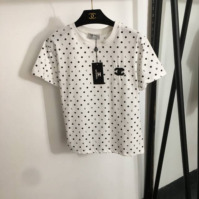 Style No. 20253228 Chane* New Sequin Logo Embroidery Polka Dot Letter Print Slim