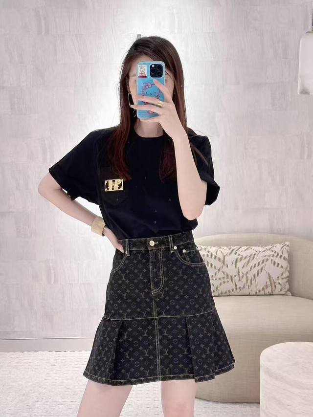 louis Vuitt*N 25Ss Spring And Summer New Monogram Denim Jacquard Patch Iron P
