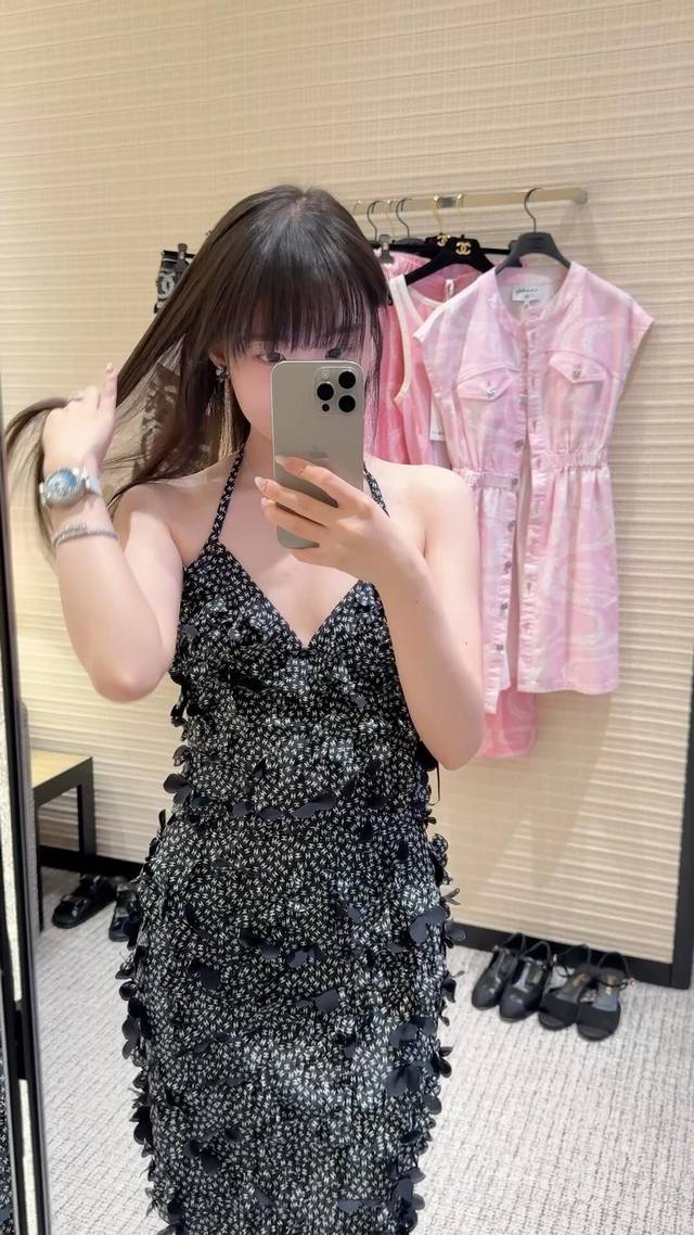 Vest Skirt Chane* 25Ss New Early Spring Heavy-Duty Flower Halter Neck Camisole +