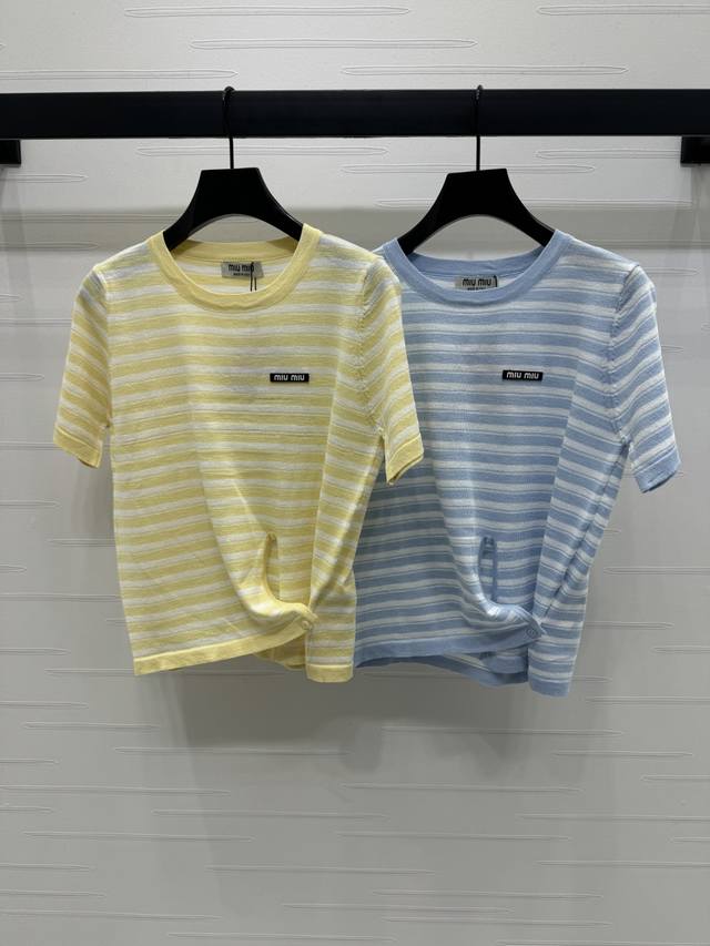 New Original High-End Quality Miumi*2025 Spring And Summer Latest Series Striped