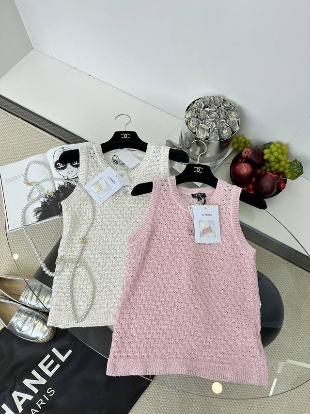 25Ss Chanel's Latest Vest Top Uses Imported Special Yarn 1 Size Sml