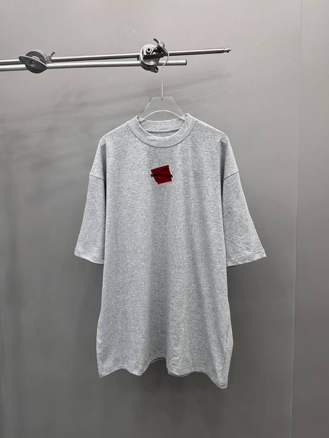 Paris New Tape Series T Garment Washing Front And Back Embroidery And Tape Print