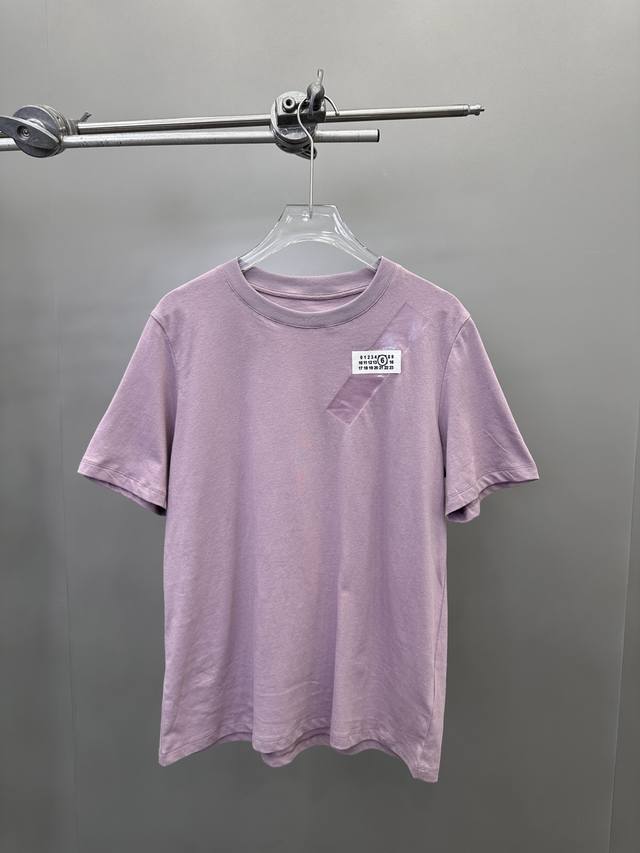 mm6 New Short-Sleeved T-Shirt With Adhesive Tape Printing Process 100% Combed
