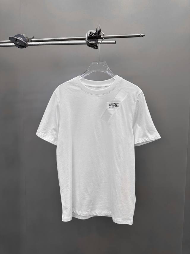 mm6 New Short-Sleeved T-Shirt With Adhesive Tape Printing Process 100% Combed