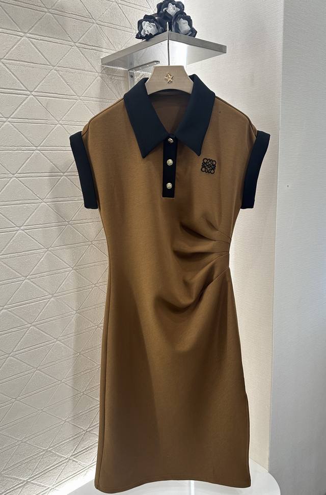 loew*2025 New Arrivals Lapel Short-Sleeved Cotton Dress Customized Yb Twill C