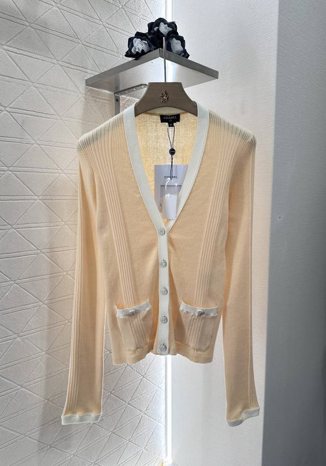 chane*2025 New Arrivals Vertical Striped Knitted Cardigan Customized Yb Cotto