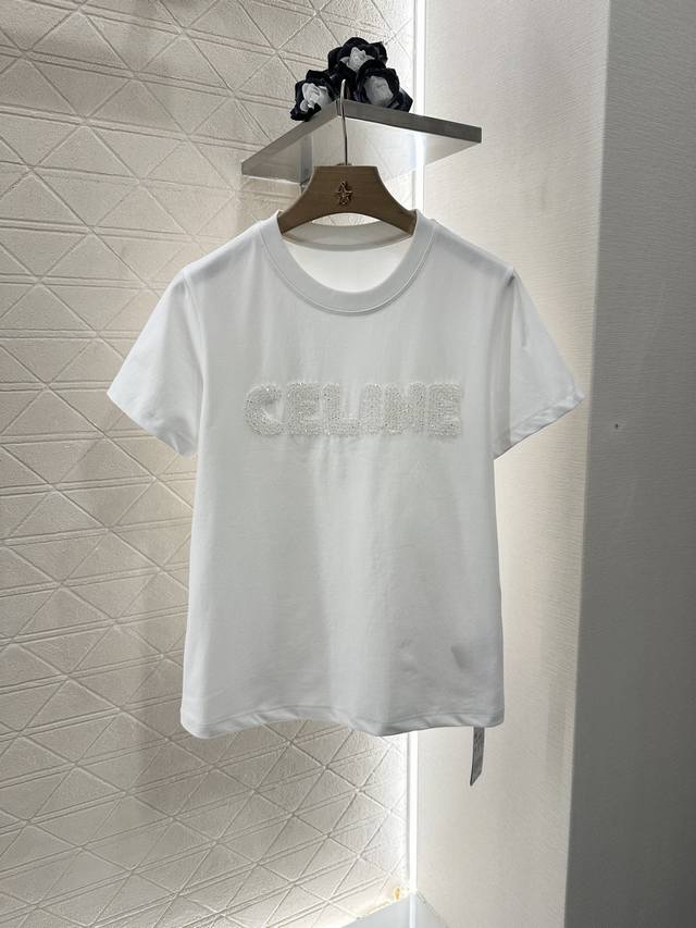 celin*2025 New Arrivals Beaded Embroidered Letters Customized Yb Mercerized C