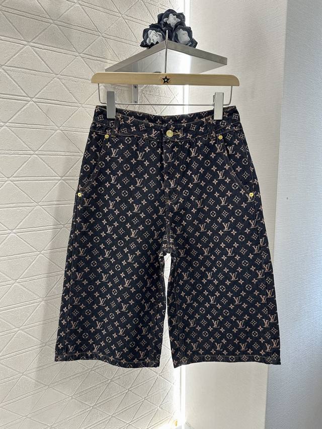 louis Vuitto*2025 New Arrivals Printed Fashionable Denim Shorts Customized Yb