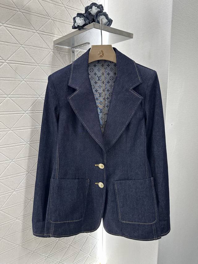 louis Vuitto*2025 New Arrivals Suit Denim Jacket Customized Yb Twill Cotton D