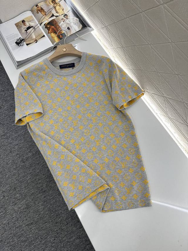 louis Vuitto*2025 New Arrivals Jacquard Knitted Short Sleeves Custom Yb Silk