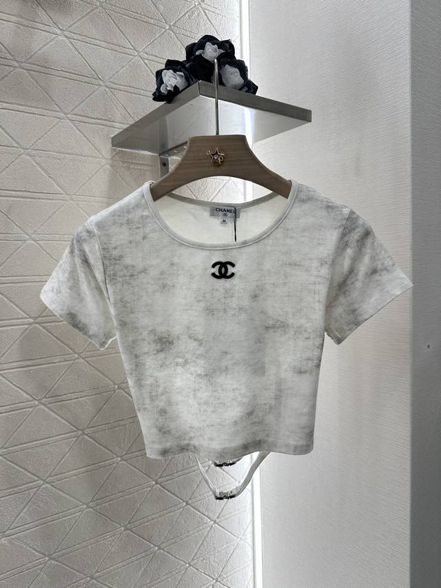 chane*2025 New Arrivals Short Hot Smudge Knitted Top Customized Yb Cotton Yar