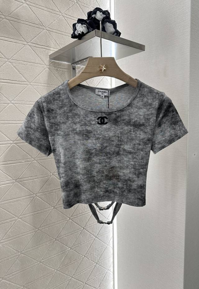 chane*2025 New Arrivals Short Hot Smudge Knitted Top Customized Yb Cotton Yar