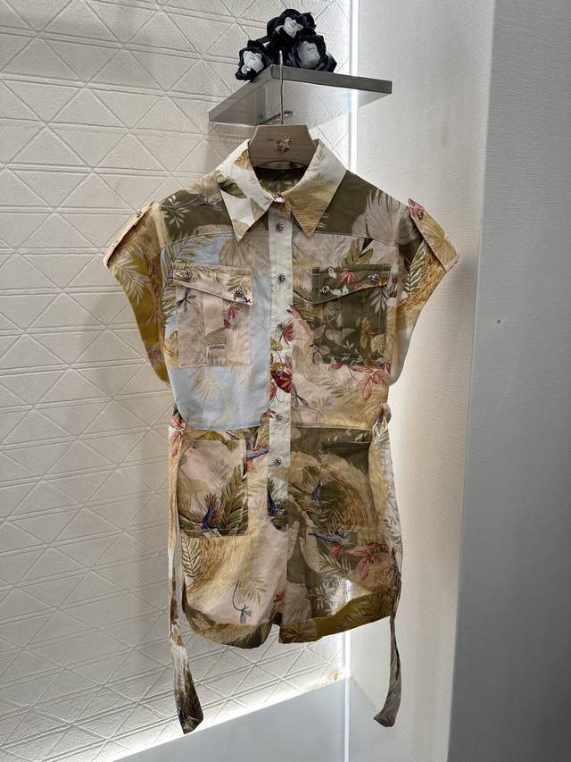 zimmerman*2025 New Arrivals Holiday Print Linen Jumpsuit Customized Yb Import