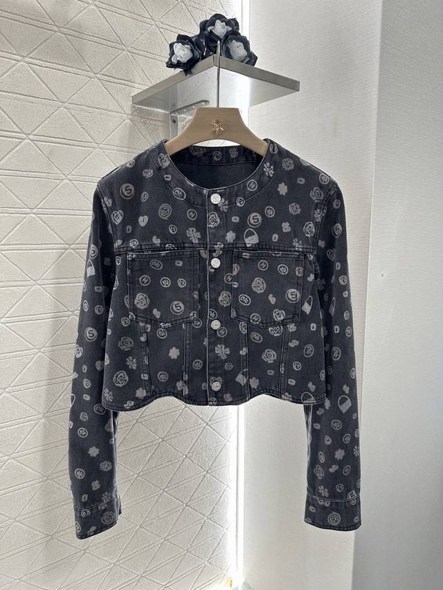 chane*2025 New Arrivals Laser Denim Jacket And Shorts Set Customized Yb Twill