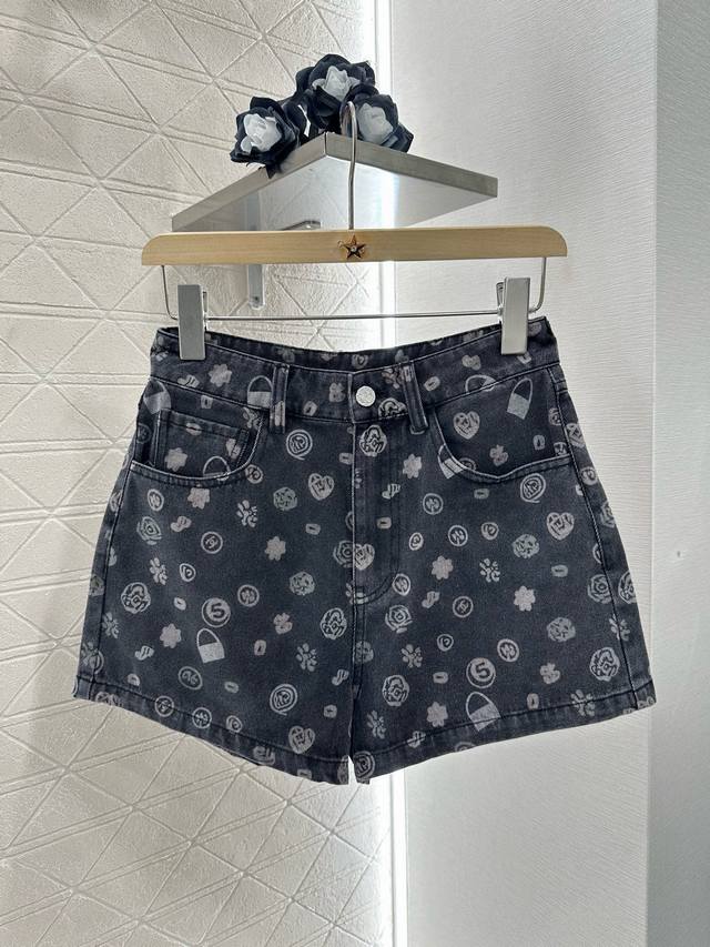 chane*2025 New Arrivals Laser Denim Jacket And Shorts Set Customized Yb Twill