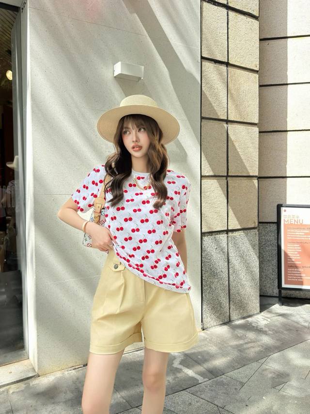 lv Donkey's Counter Model High Version Customized Fabric Cherry Letter Logo P