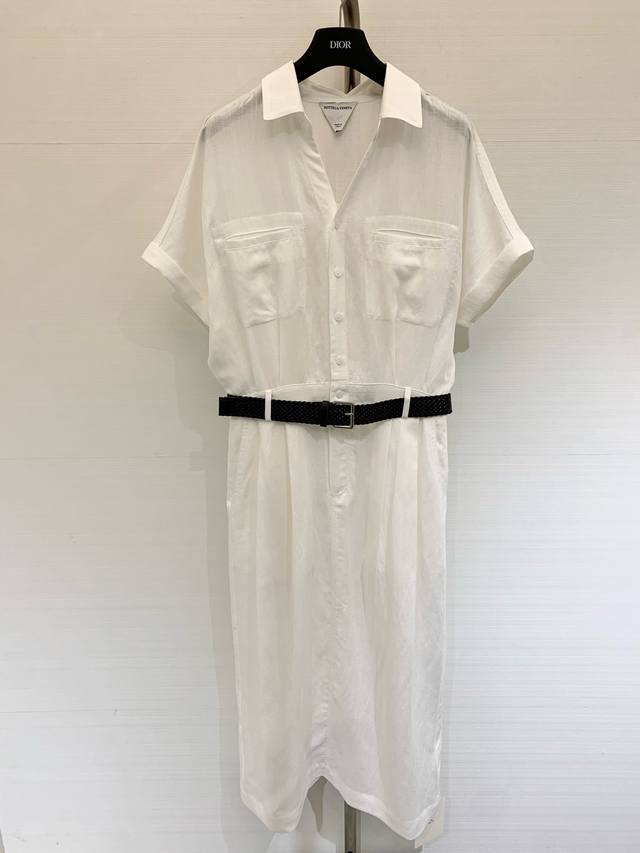 bv 2025 New Summer Cotton And Linen Belt Short-Sleeved Dress Customized Yb Co
