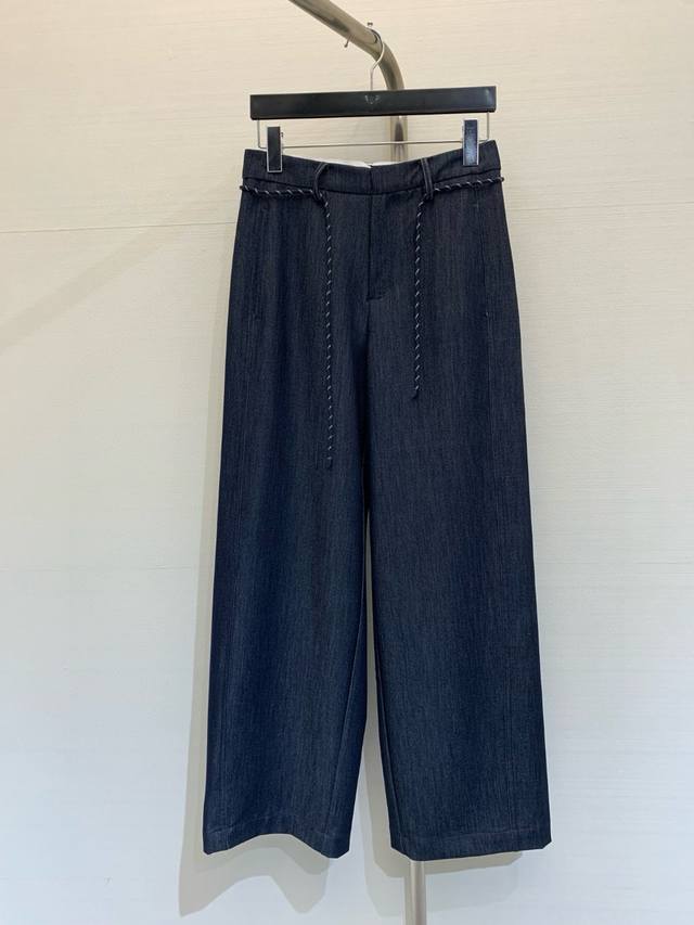 Spring And Summer New Navy Blue Casual Loose Straight Trousers. The Casual Trous
