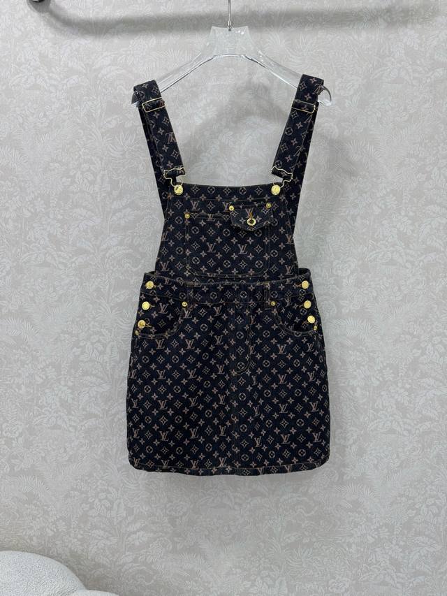 louis Vuitt*N25 New Overalls Skirt With Detachable Straps, One Piece Of Cloth