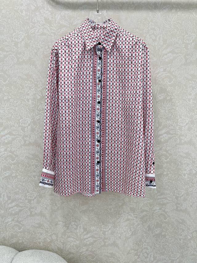 louis Vuittin*25 New Series Models New Pattern Printed Shirt This Season Supe