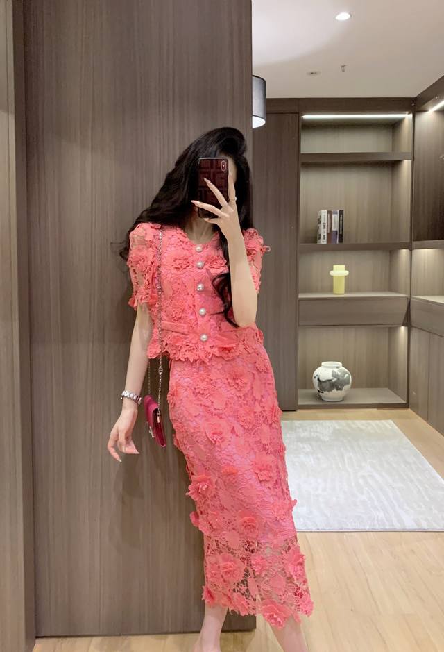 Suit New Style Small Fragrance Lace Hook Flower Light Luxury Fashion Elegant Sui