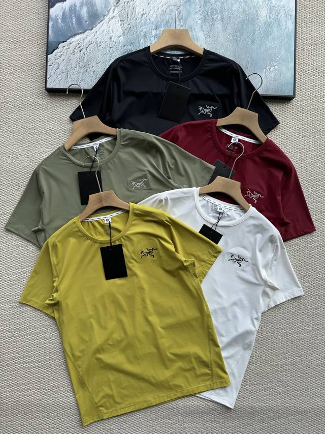 Arc'teryx 25Ss summer new embroidered round neck ice silk short-sleeved T-shirt!