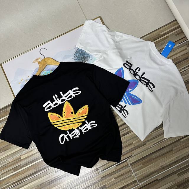 Top-matched Adidas Trefoil men and women 25-year summer new cotton half-sleeved