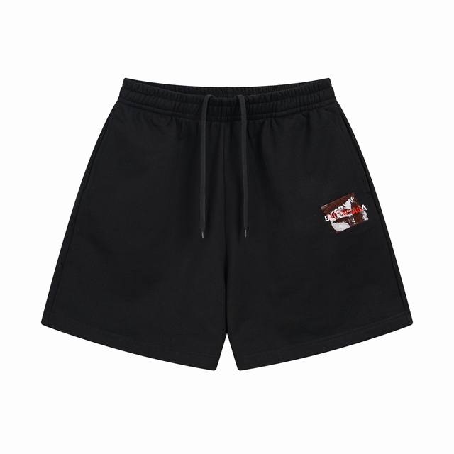 Balenciaga 2025 Ss new letter logo embroidery tape glued shorts The quality of t