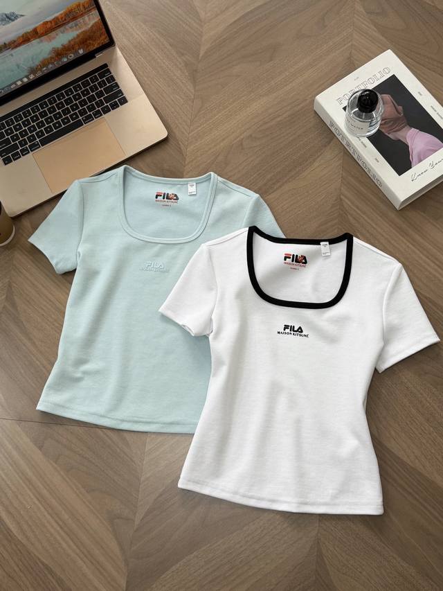 Zhang Ruonan's same style Fila Fila women's short-sleeved T-shirt 2025 summer ne