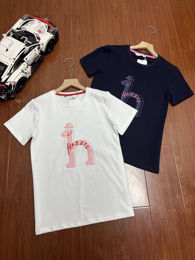 Hazzys short-sleeved T-shirt custom made of pure cotton fabric feels great new e