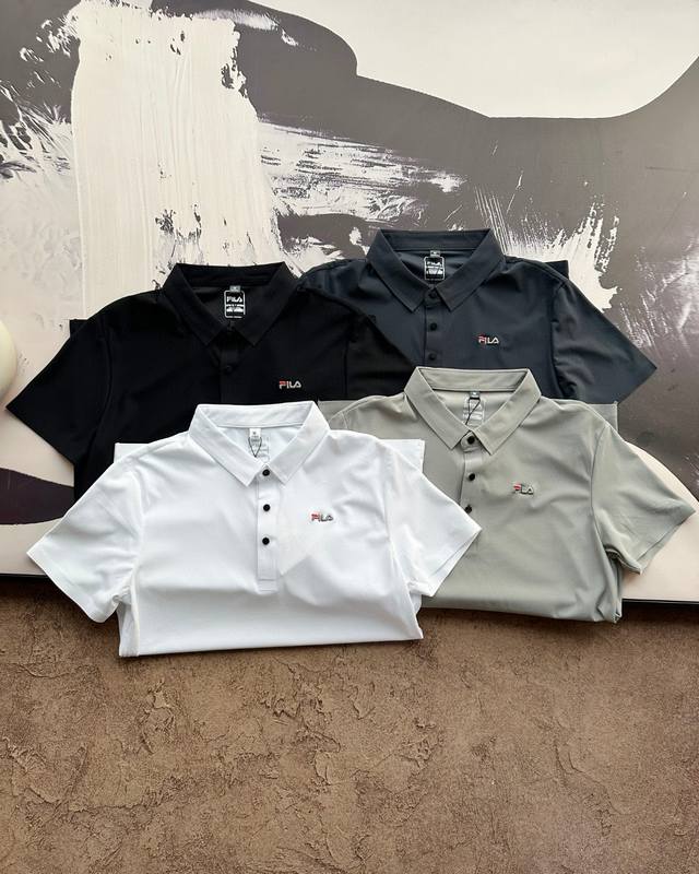 New Fila Classic Embroidered Logot Shirt Polo Shirt uses heat-conducting cross-w