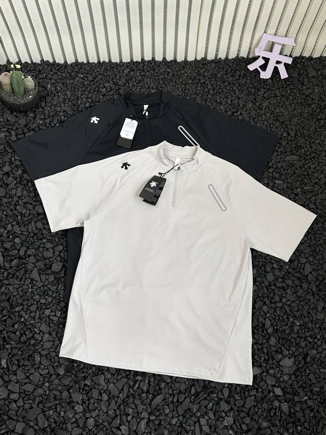Descente 25Ss new summer outdoor leisure stand-up collar zipper seamless short-s