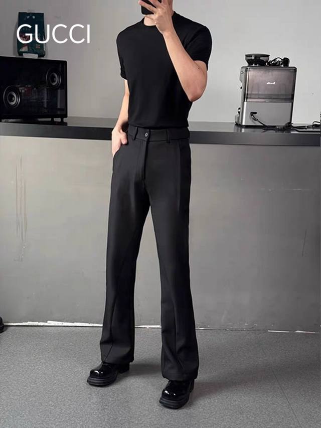 Gucci bee elastic waist high-quality casual trousers, cool and breathable, super