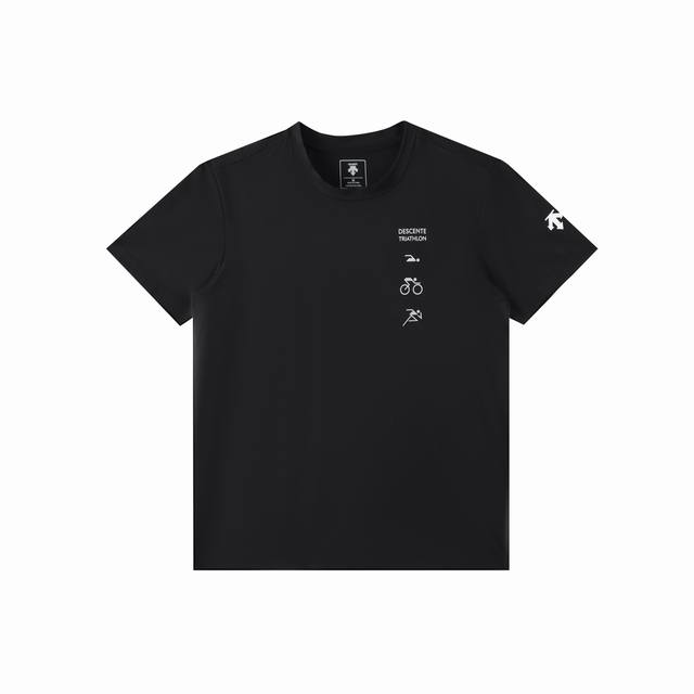 Descente men's comfortable and breathable sports casual letter short-sleeved T-s