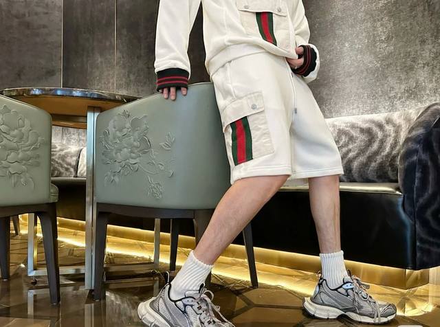 for top replica currency Gucci red and green webbing workwear pocket Logo embroi