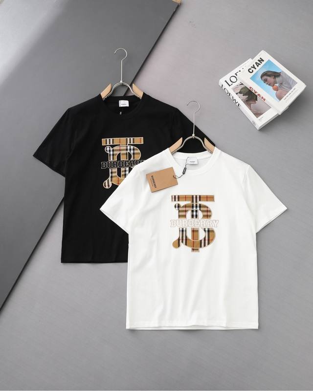 High quality Burberry Tb patch letter embroidery new T-shirt! 25Ss spring and su
