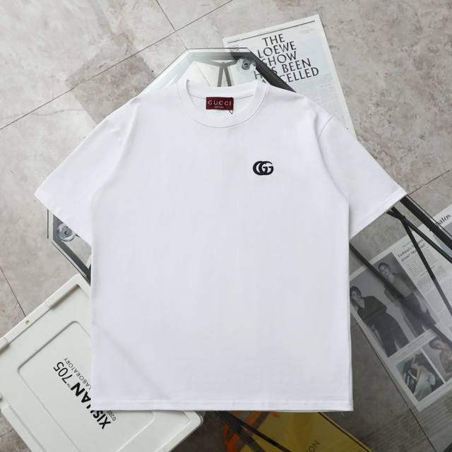 New original top replica Gucci Gucci's new basic embroidered logo casual round n
