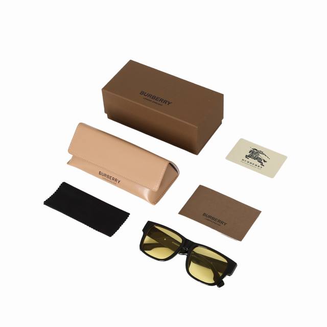 Burberry high version UV protection yellow lens sunglasses large frame ultra-lig