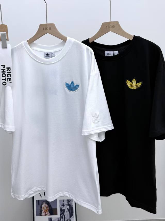 New arrival Adidas Trefoil colorful graffiti Tee short sleeves The whole piece o