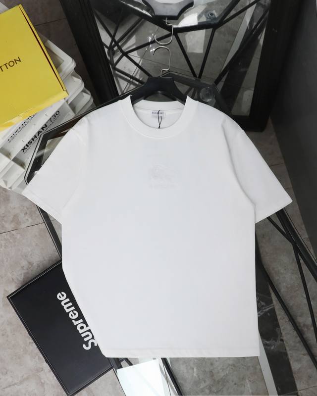 for Top version Burberry 2025 new style chest warhorse round neck short sleeves