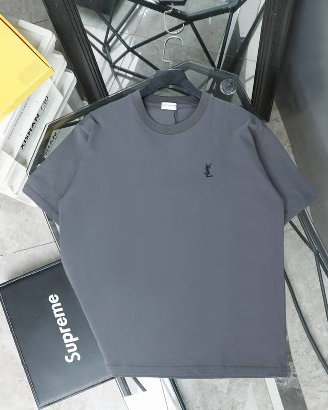 for [High Quality] Ysl Saint Laurent Ethereal Gray New High-grade Gray Short-sle