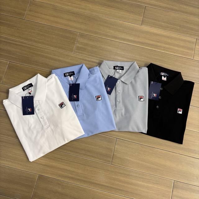 Fila classic basic lapel chest logo short-sleeved T-shirt, summer Polo shirt sho
