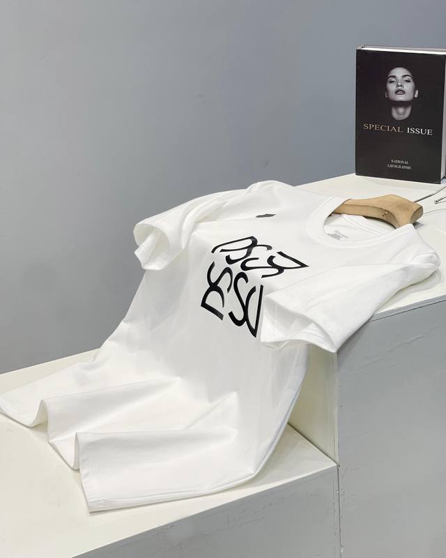 The latest summer version! DST hollow big D letter logo drop shoulder short slee