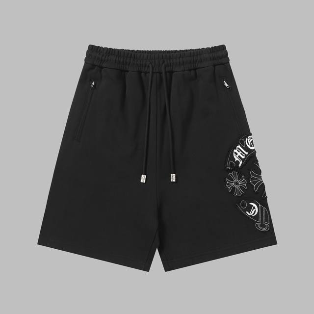 New high quality 25305# Chrome Hearts Embroidered Shorts Made of high-density co