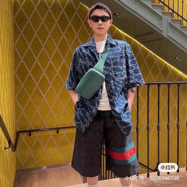 Product name: Gucci24Ss spring and summer new wave laser double G denim short-sl