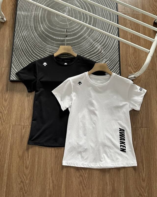 Descente round neck women's short-sleeved T-shirt! Women's waisted short-sleeved