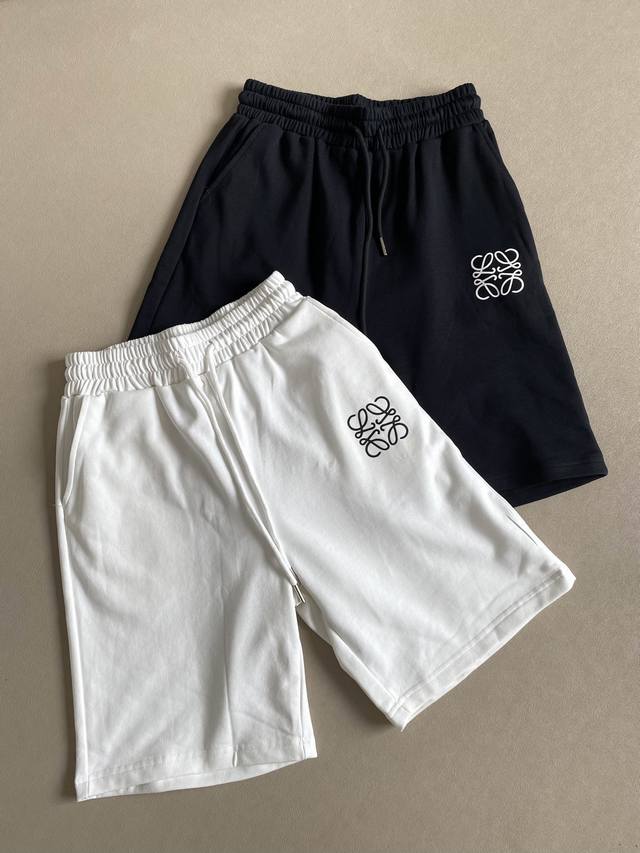 New arrival! High quality Loewe 3D thick plate letter print logo terry shorts Cu