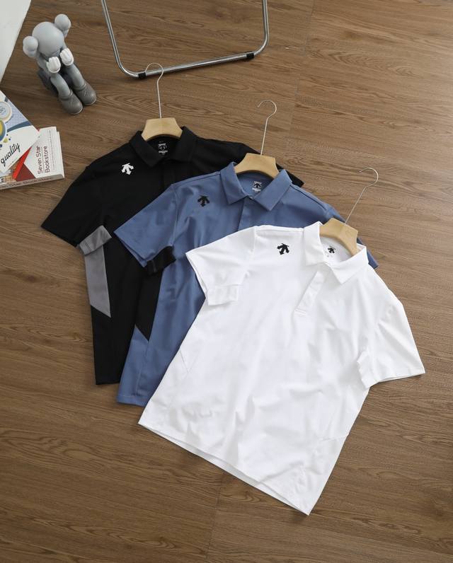 Quick-drying patchwork Polo Brand: Descente Size: L-Xl-Xxl-Xxxl-Xxxxl Color: Bla