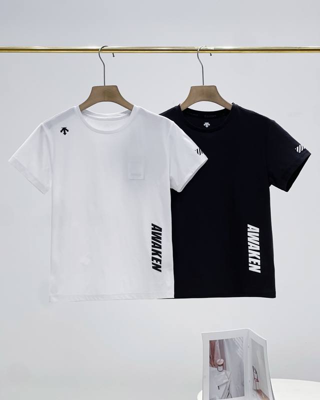 Descente round neck women's short-sleeved T-shirt! Women's waisted short-sleeved